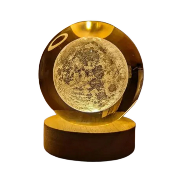 3D Crystal Galaxy Moon Lamp
