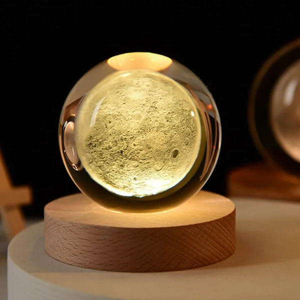 3D Crystal Galaxy Moon Lamp