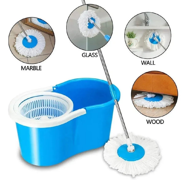 Spin Mop with Bucket, 360 Degree, Rotating Head Spin Mop, Automatic Floor Cleaner
