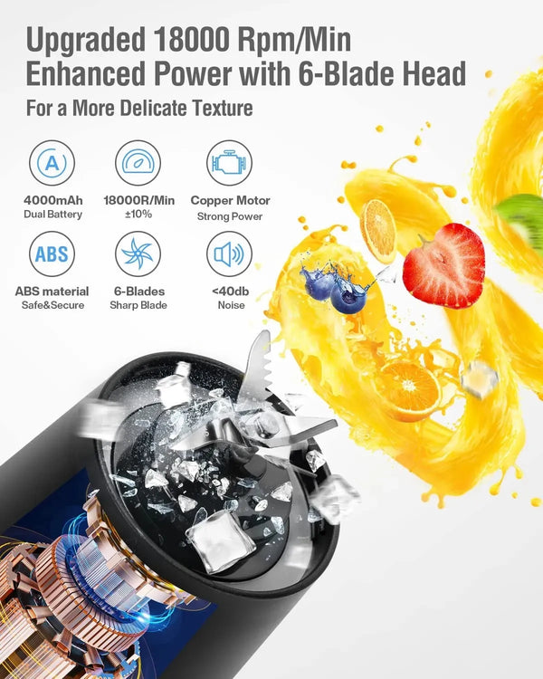 USB Rechargeable Juicer Blender 6 Blades - Juicer Blender Machine