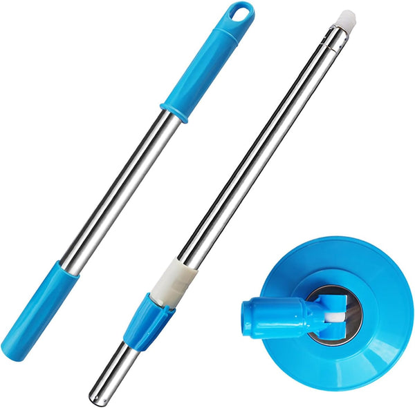 Spin Mop Stick with Refill – Stainless Steel Wringer, Microfiber Refill, Adjustable Handle, Easy Floor Cleaning System for Home, Kitchen & Office